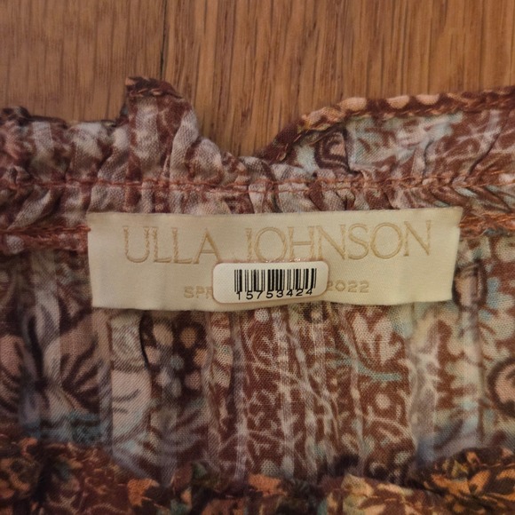 Ulla Johnson "Juniper" Mini Dress Rosebud Floral, Smocked, Puff Sleeves Sz 2 - Picture 8 of 13